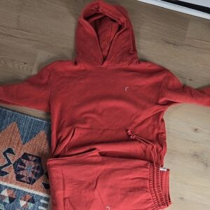 Coral Hoodie and Sweatpants Set